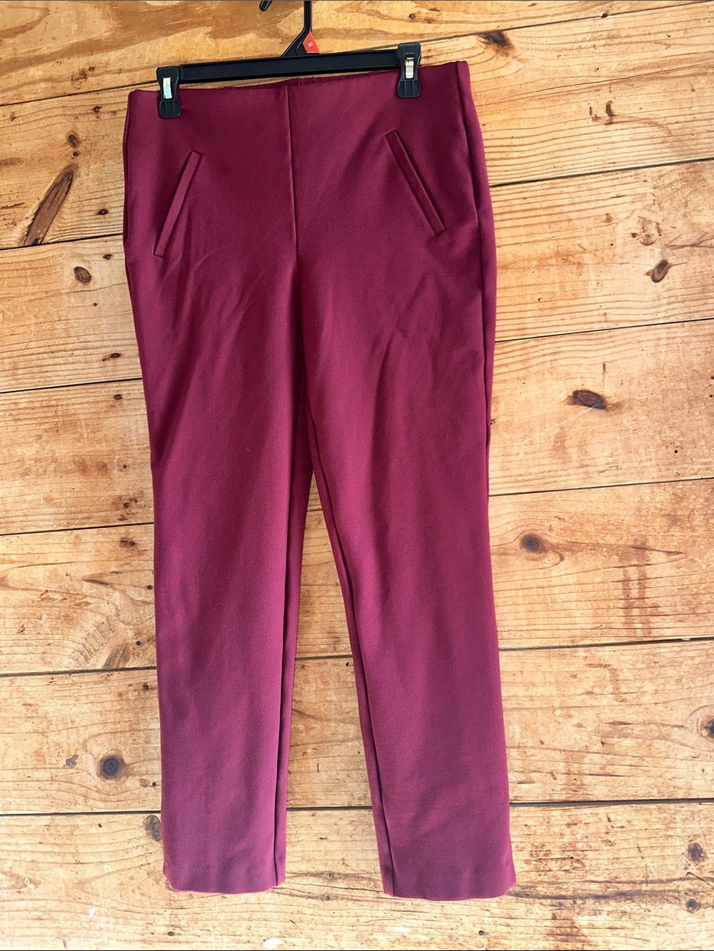 Chicos Ankle Slim Ponte Pants in Burgundy